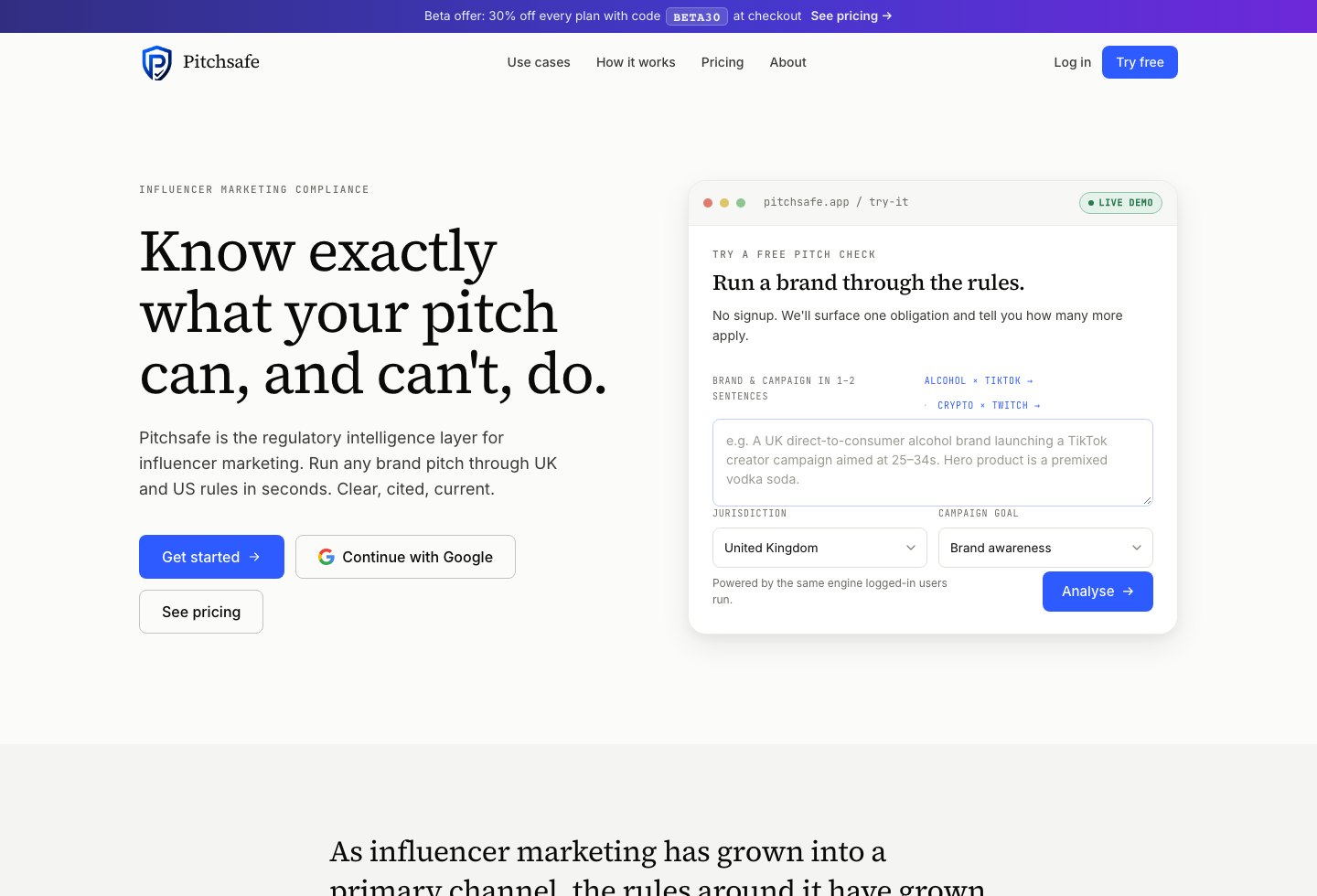 Pitchsafe website preview